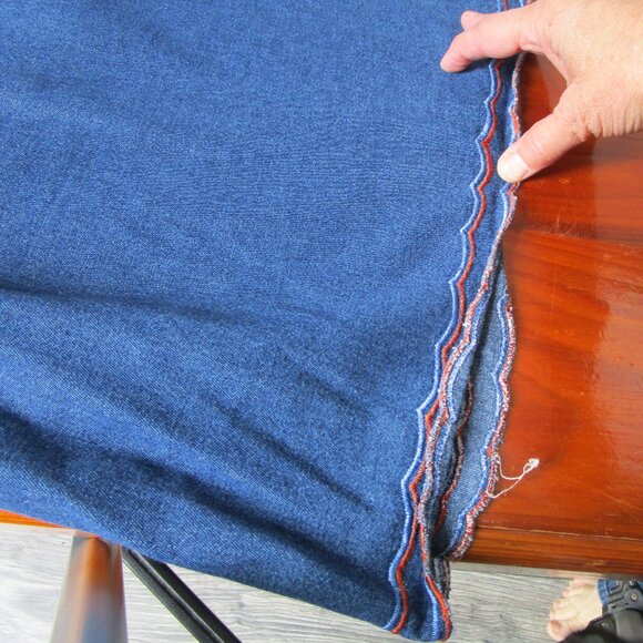 Boho scoop neck denim blouse with embroidery and drawstrings. No maker Size M - Picture 8 of 10